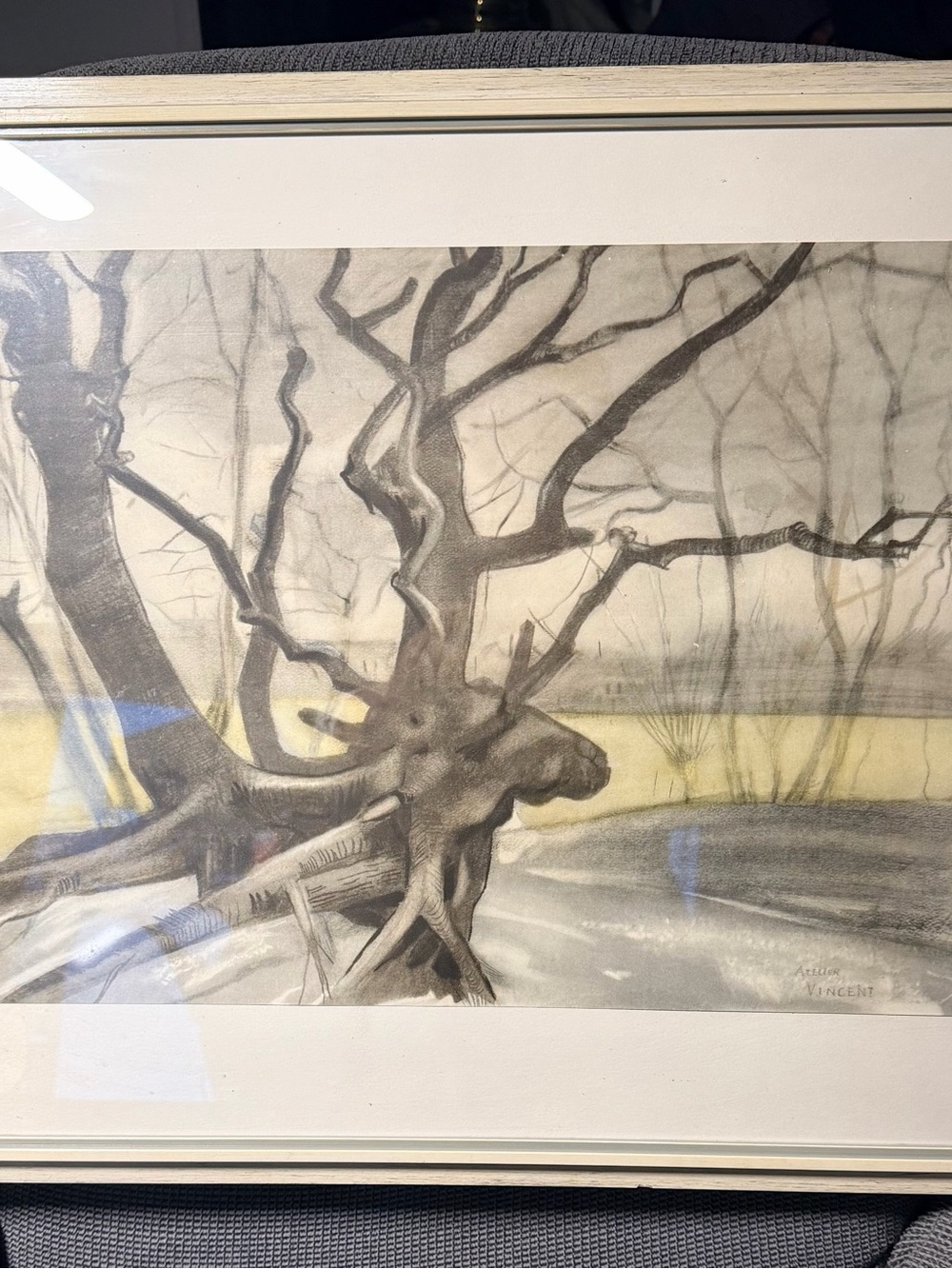 VTG Vincent van Gogh "Study of a Tree" Framed Print Reproduction 25x21